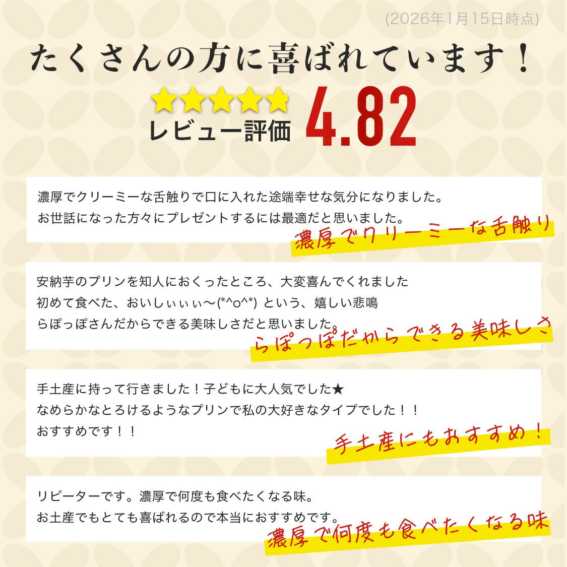 らぽっぽ　コクとろ安納芋のなめらかプリン　5個入