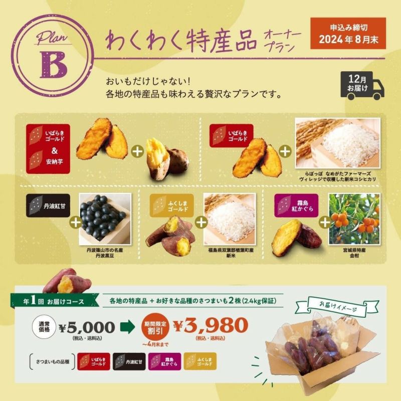 2025年度早割】Premium「おいも株」オーナー権利 霧島紅かぐら＆特産